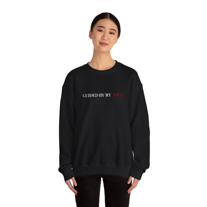 Crewneck Sweatshirt — "Guided by My Soul" Minimal Spiritual Quote