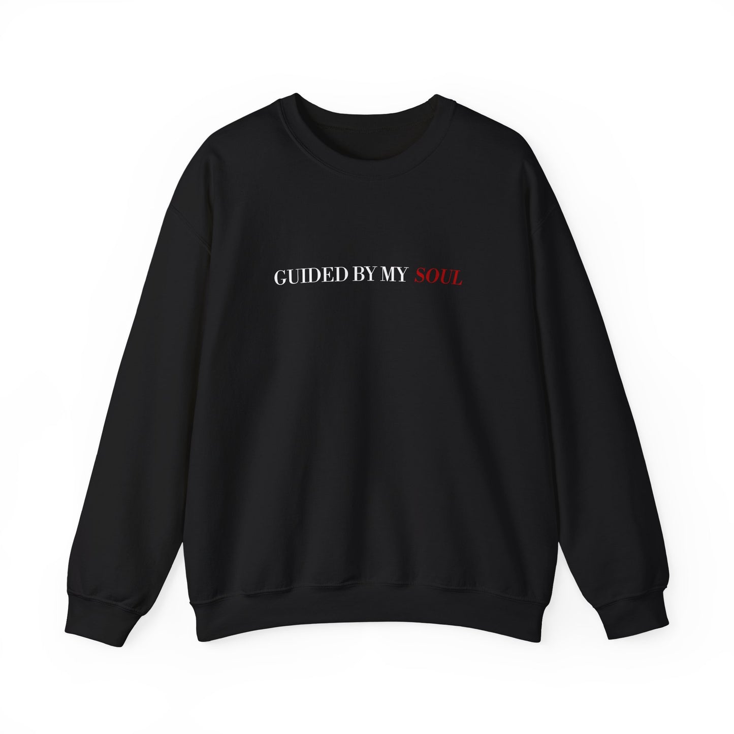 Crewneck Sweatshirt — "Guided by My Soul" Minimal Spiritual Quote